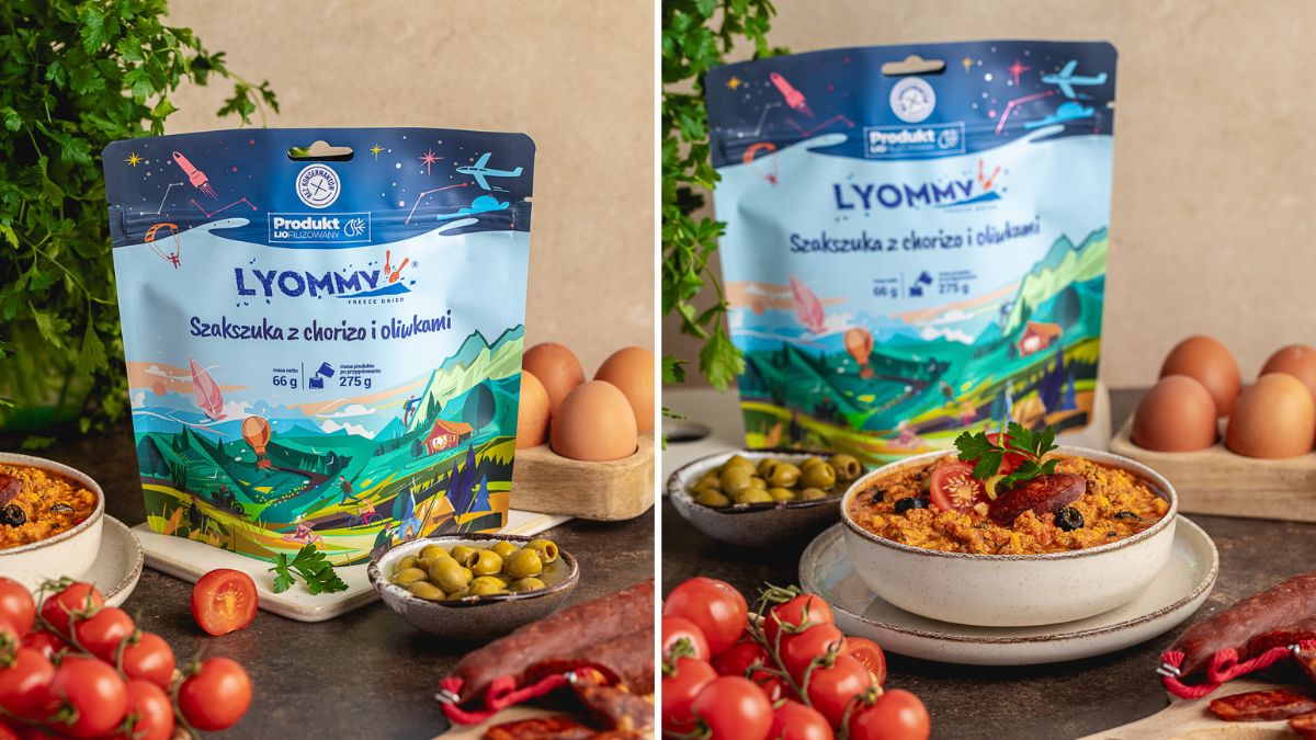 LYOMMY Szakszuka z chorizo i oliwkami